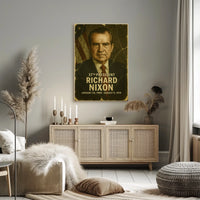 Richard Nixon 37th President of the United States Damaged Photograph Poster