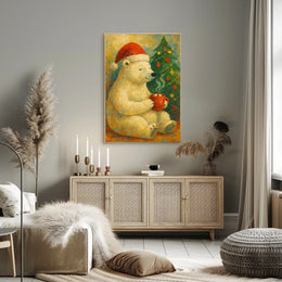 Cozy Christmas Bear Poster