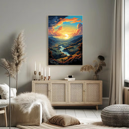 Majestic Sunset Valley Poster