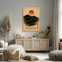 Great Sand Dunes Art with Vintage Japanese Style - National Park Poster
