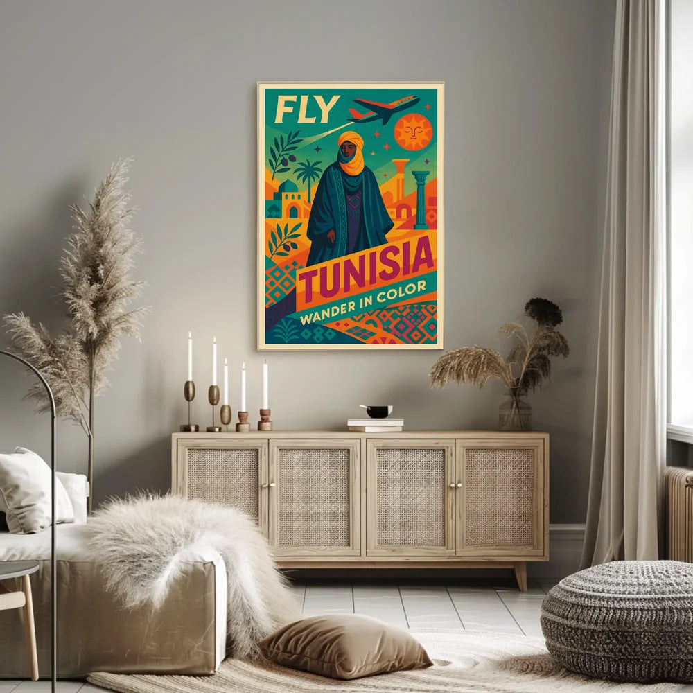Explore Tunisia in Style Vibrant Aviation Travel Poster PosterGoat