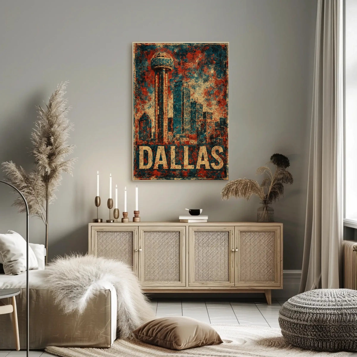 Dallas Observation Tower Vintage Travel Collectors Poster