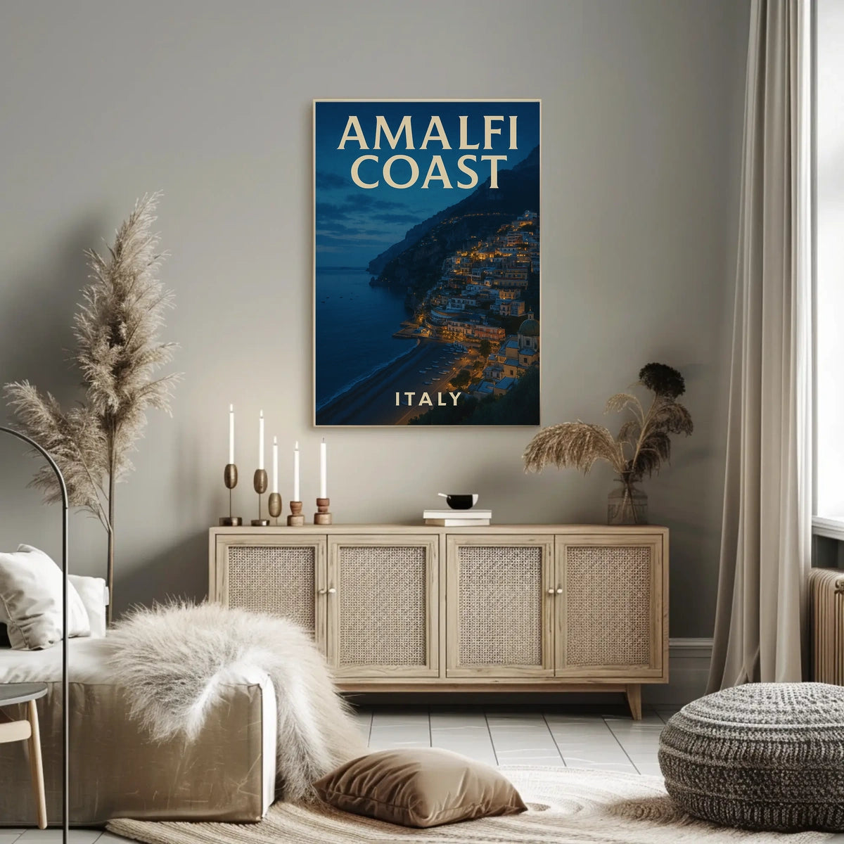 Amalfi Coast Italy Poster Wall Art 18x24 Inches Decor