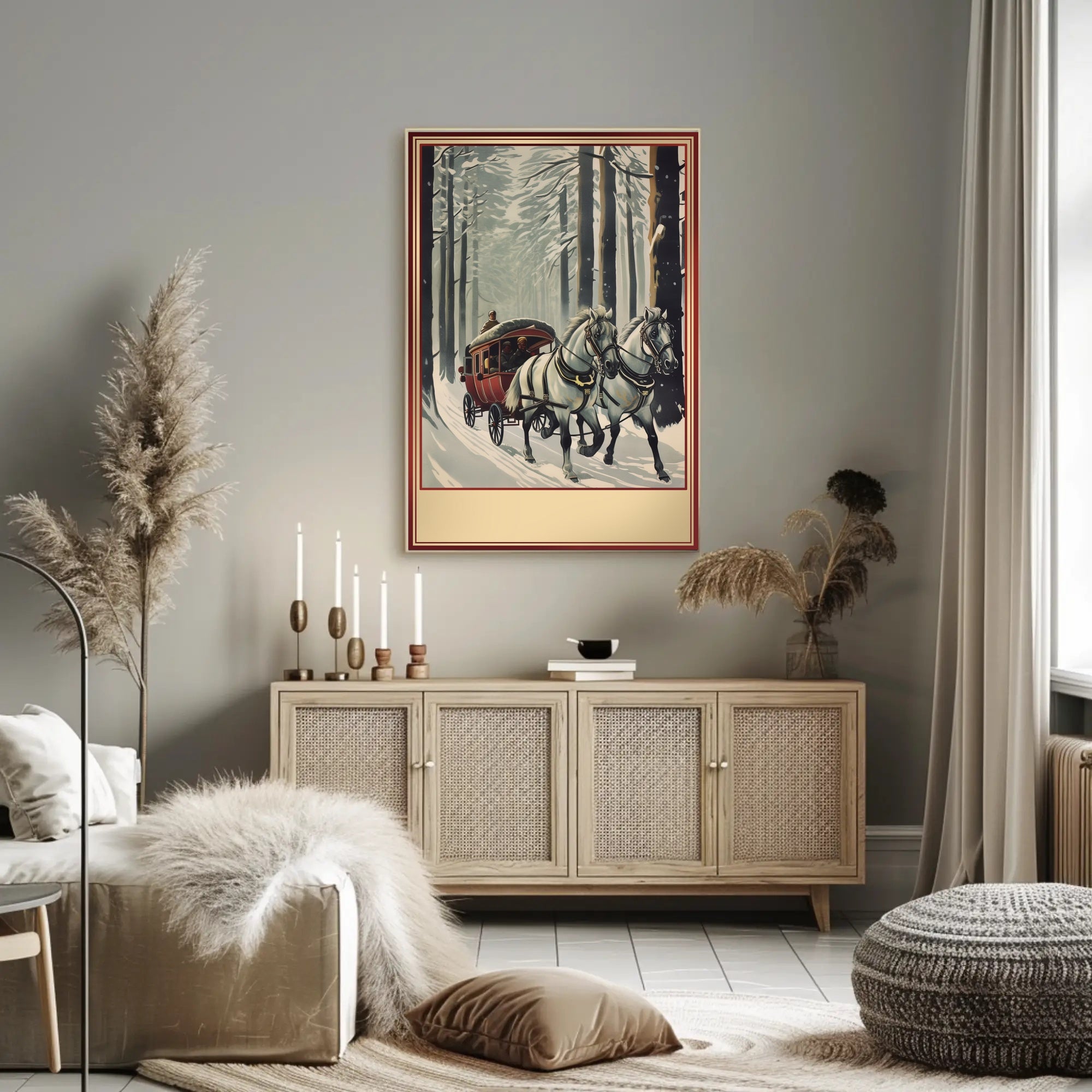 Winter Carriage Ride Poster