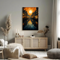 Dreamy Canal At Sunset Poster