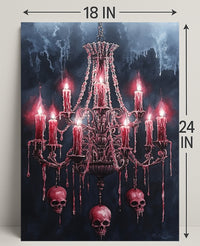 Gothic Chandelier Of Skulls Poster