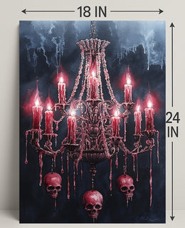 Gothic Chandelier Of Skulls Poster