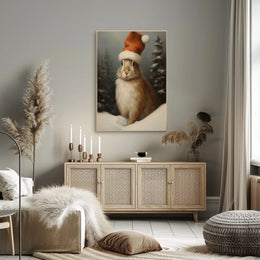 Festive Rabbit In Winter Wonderland Poster