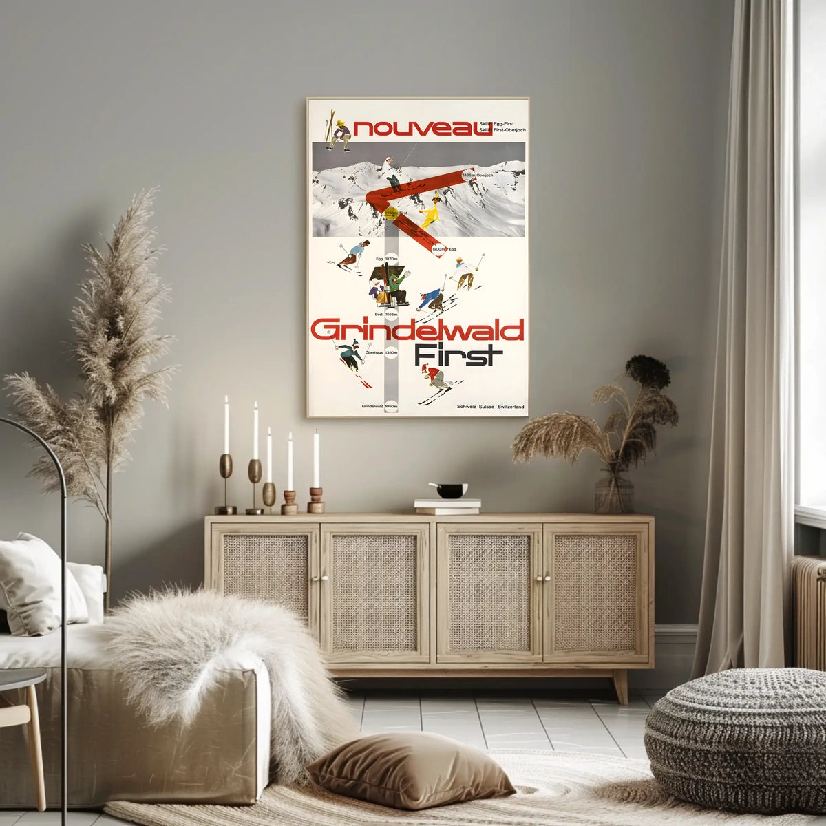Grindelwald First Ski Resort Poster
