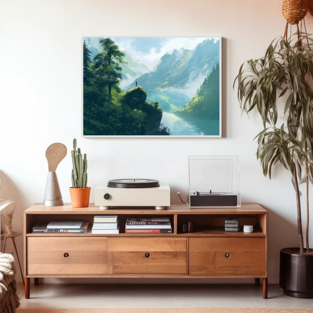 Majestic Mountain Adventure Scenic Art Poster
