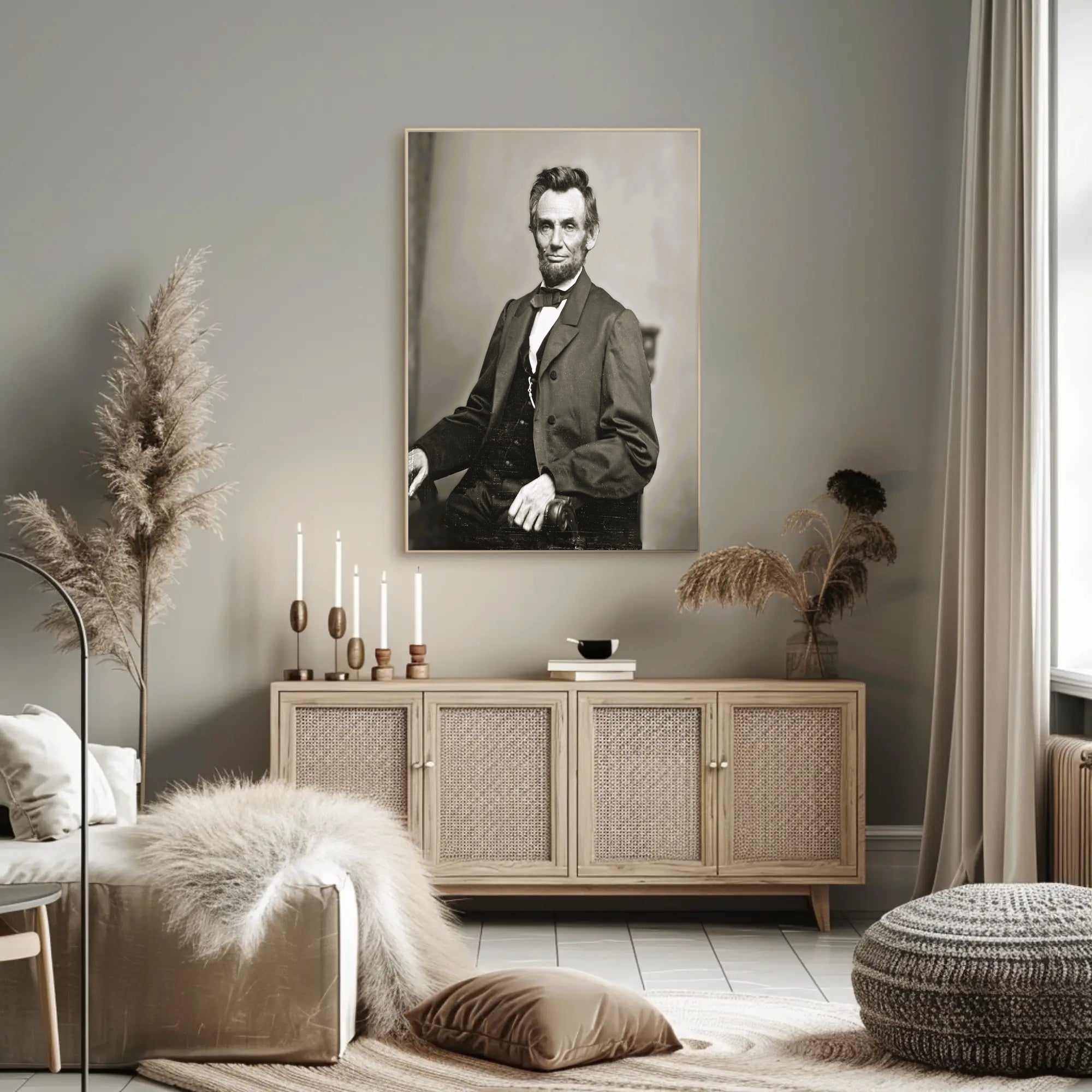 Abraham Lincoln Side Profile Sepia Poster Art Print PosterGoat