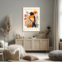 Baltimore Oriole Maryland State Bird Art Poster