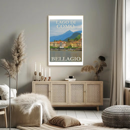 Scenic Bellagio Lake Como Italian Travel Poster