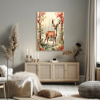 Majestic Deer In Autumn Forest Poster