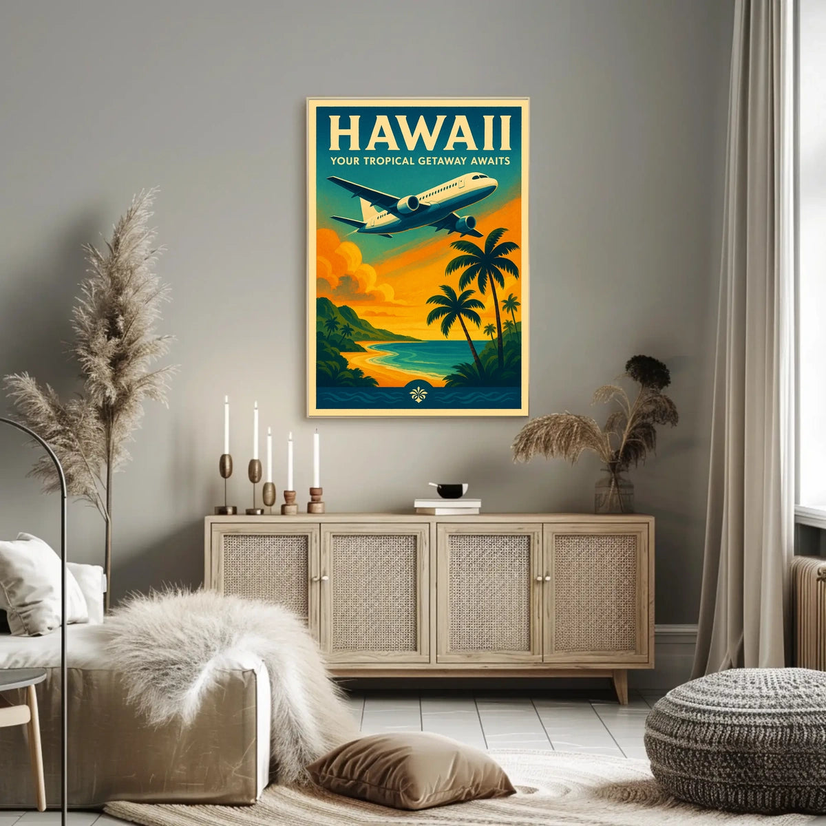 Hawaii Tropical Adventure Vintage Travel Poster