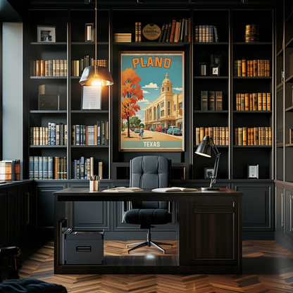 Plano Texas Vintage Travel Poster Artwork
