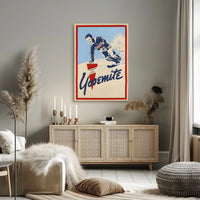 Yosemite Ski School Vintage-Style Sports Poster PosterGoat