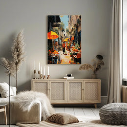 Street Market in Old Town Charm Travel Poster