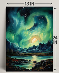 Aurora Over The Mountains Poster