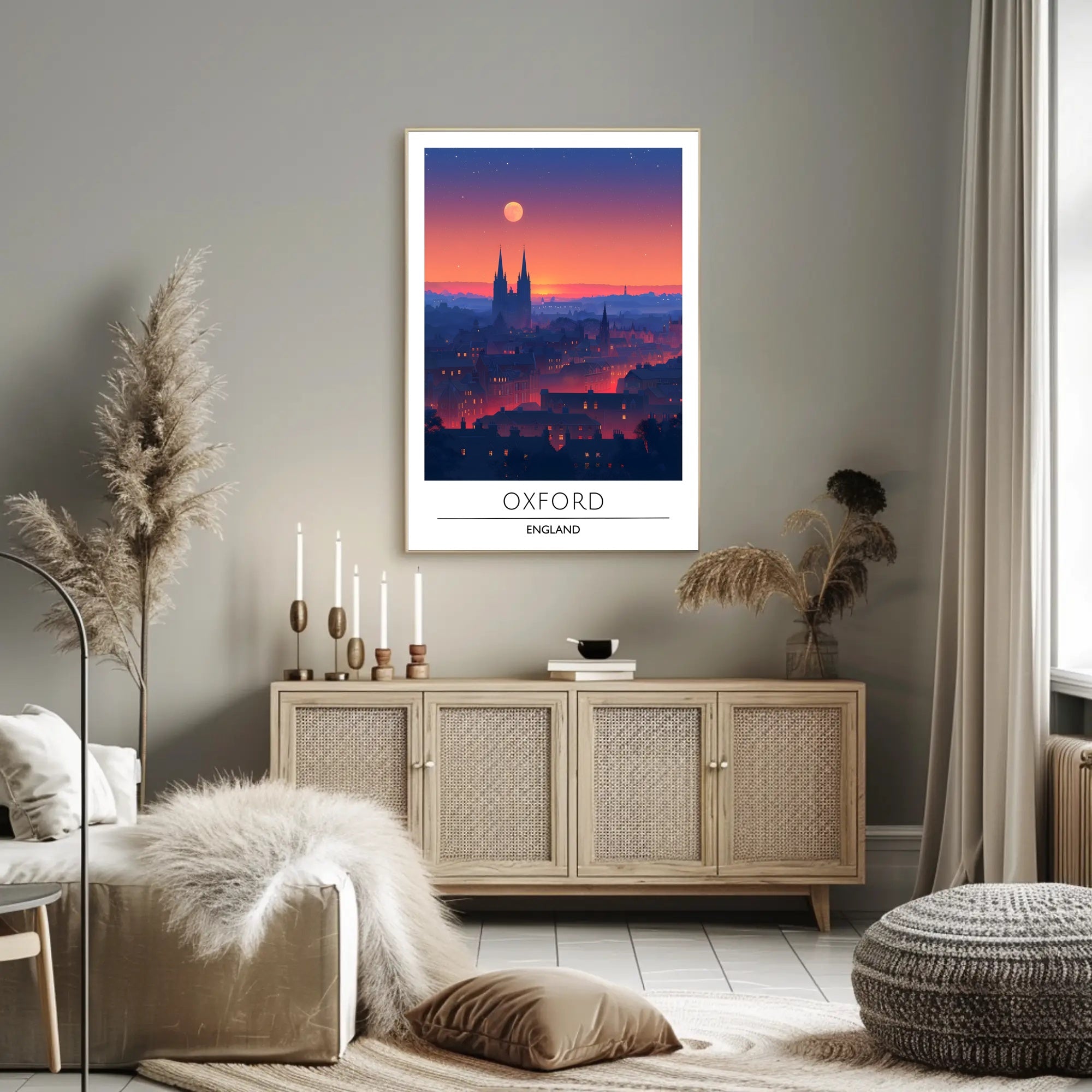 Oxford Skyline Sunset: Urban or Cityscape Poster