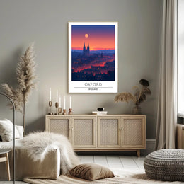 Oxford Skyline Sunset: Urban or Cityscape Poster