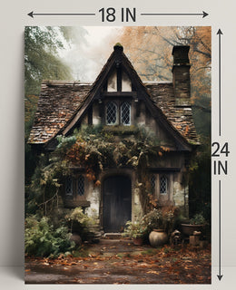 Enchanted Cottage In Autumn Poster