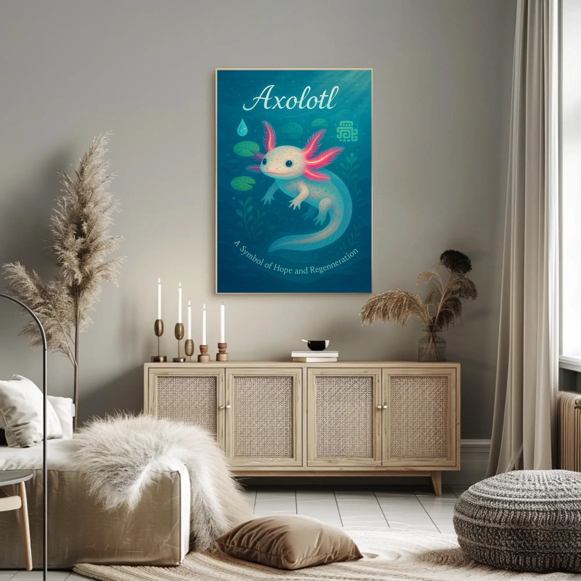 Axolotl Poster Whimsical Hope And Regeneration Art Print