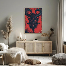 Demon Visage Art Print Poster for Home Decor and Wall Aesthetics PosterGoat