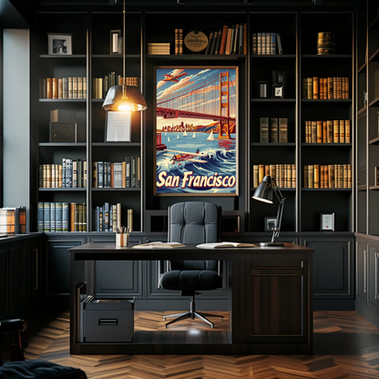 San Francisco Golden Gate Vintage Style Poster