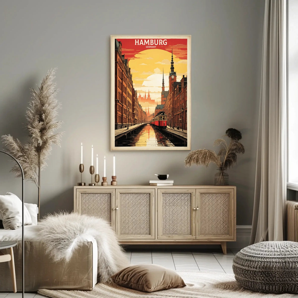 Hamburg A Cityscape Illustration Poster