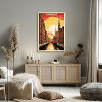 Hamburg A Cityscape Illustration Poster