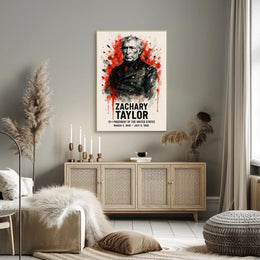 Zachary Taylor Watercolor Artistic Historical or Presidential Poster