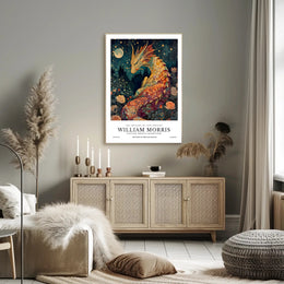 Artistic Dragon and Roses: 19th Century Heritage Poster