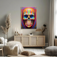Vibrant Skull Art Poster PosterGoat