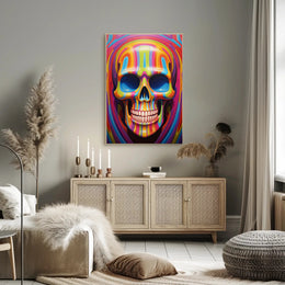 Vibrant Skull Art Poster PosterGoat