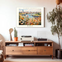 Vibrant Dublin Flower Market Impressionistic Urban or Cityscape Poster