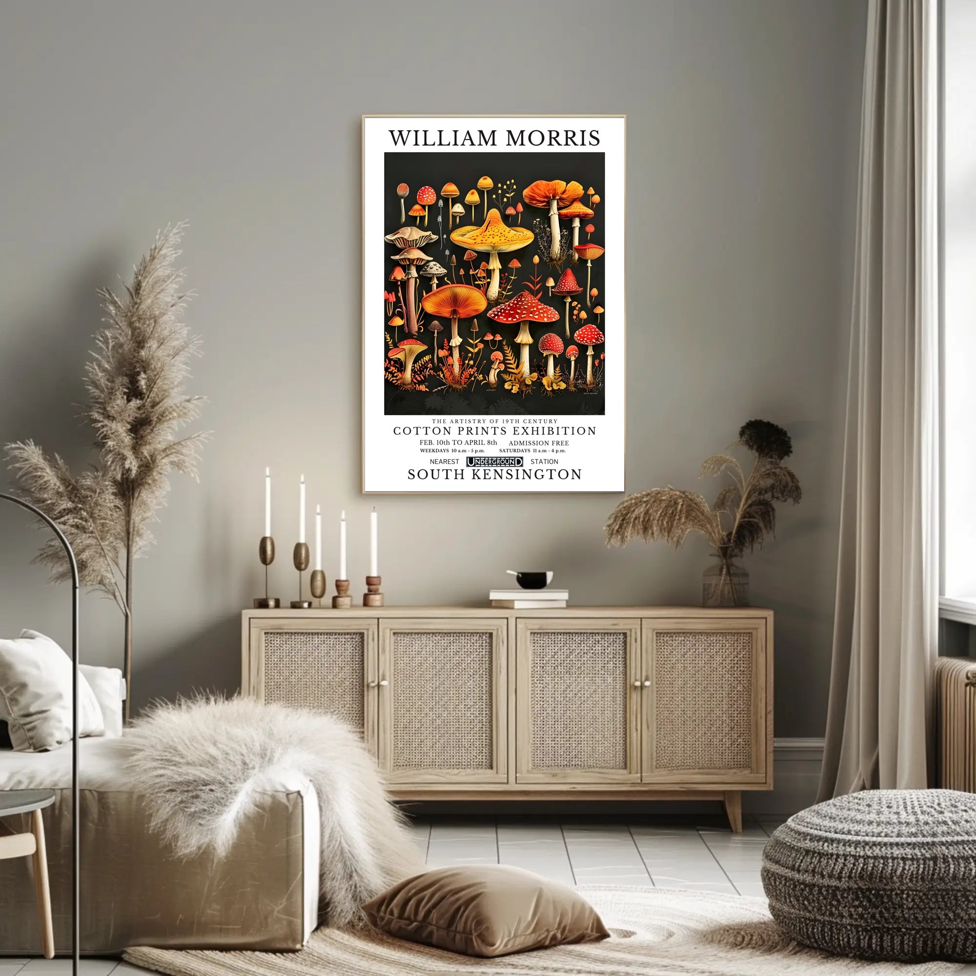 William Morris Cotton Prints Exhibition Poster