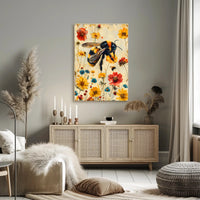 Vibrant Bee Meadow Art Print: Animal Poster