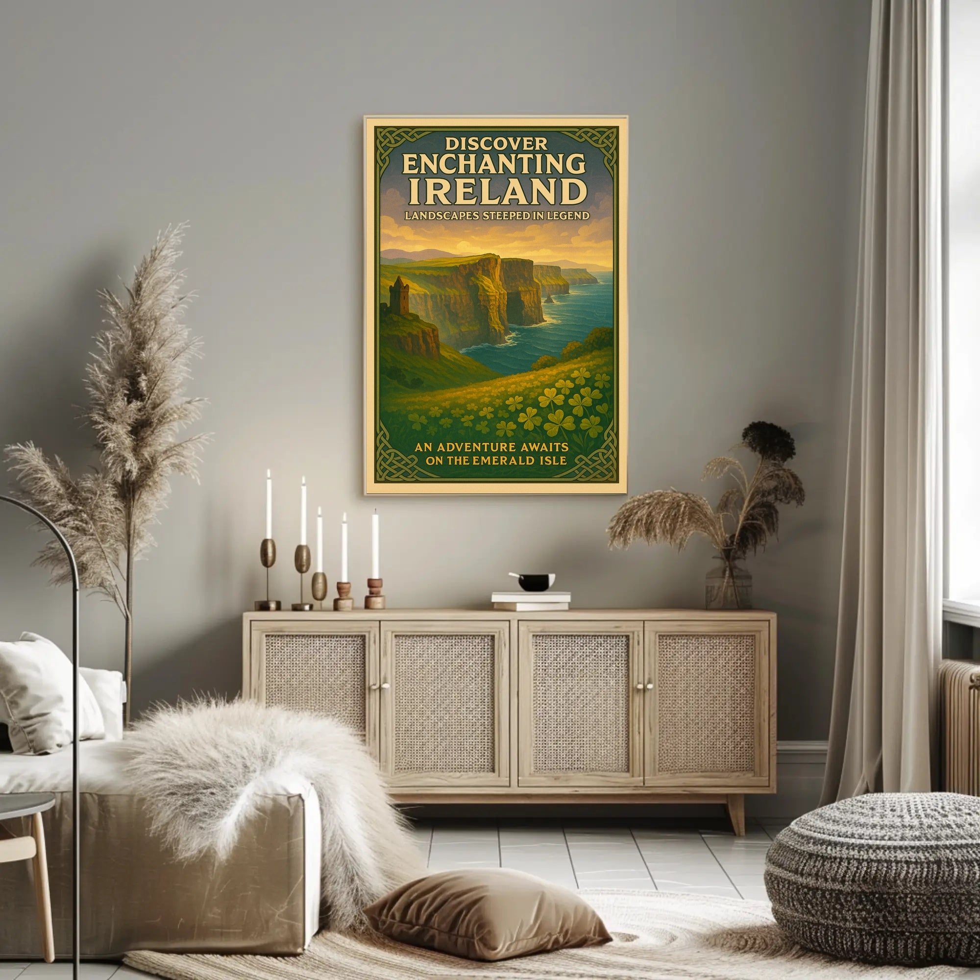 Ireland Vintage Travel Poster: Enchanting Landscapes Adventure