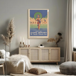 Vintage Beach Vibes South Shore Line Travel Poster