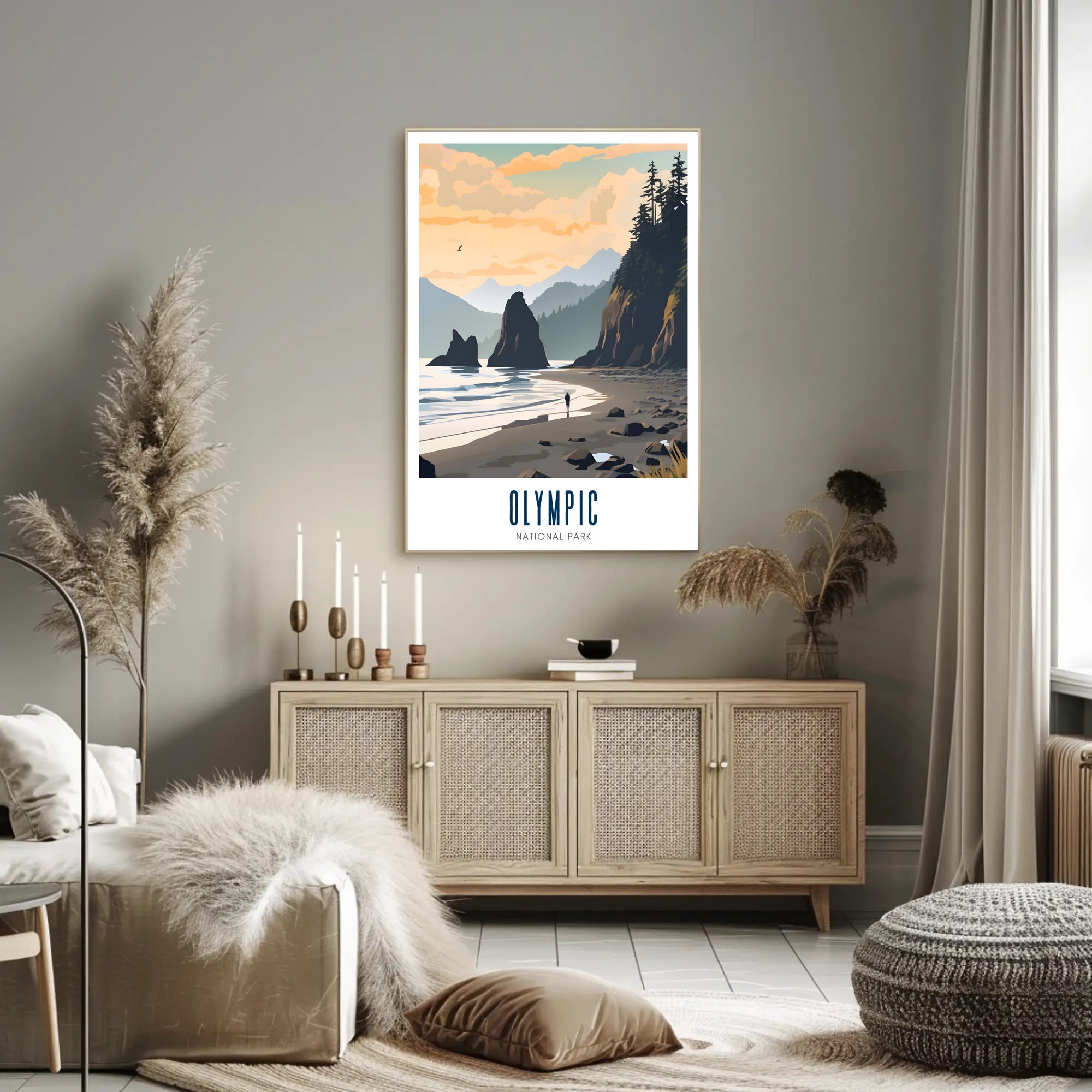 Tranquil Shores of Olympic Poster
