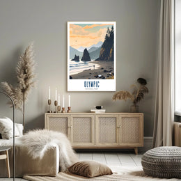 Tranquil Shores of Olympic Poster