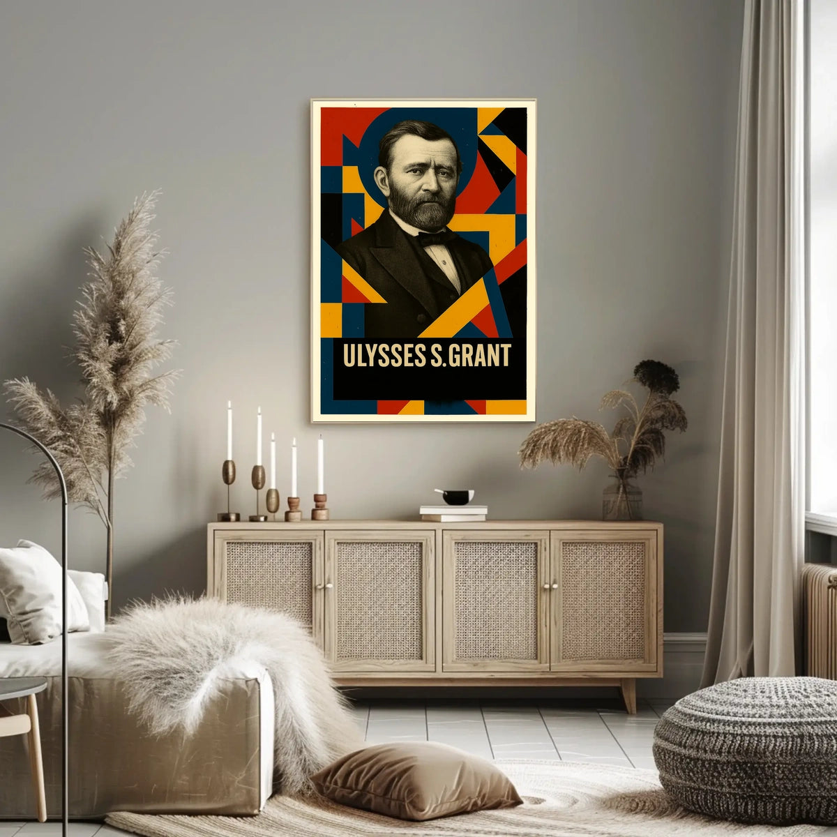 Ulysses S. Grant 18th President of the United States Abstract Pop Poster