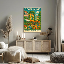 Flower Market Eastern Market Detroit Poster