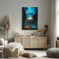 Mystical Chalice Fantasy Poster: Enchanting Fire Display PosterGoat