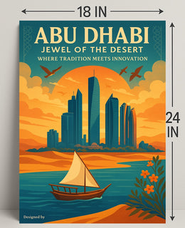 Abu Dhabi Jewel of the Desert Urban Cityscape Poster