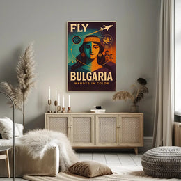 Fly Bulgaria Vintage Travel Poster PosterGoat
