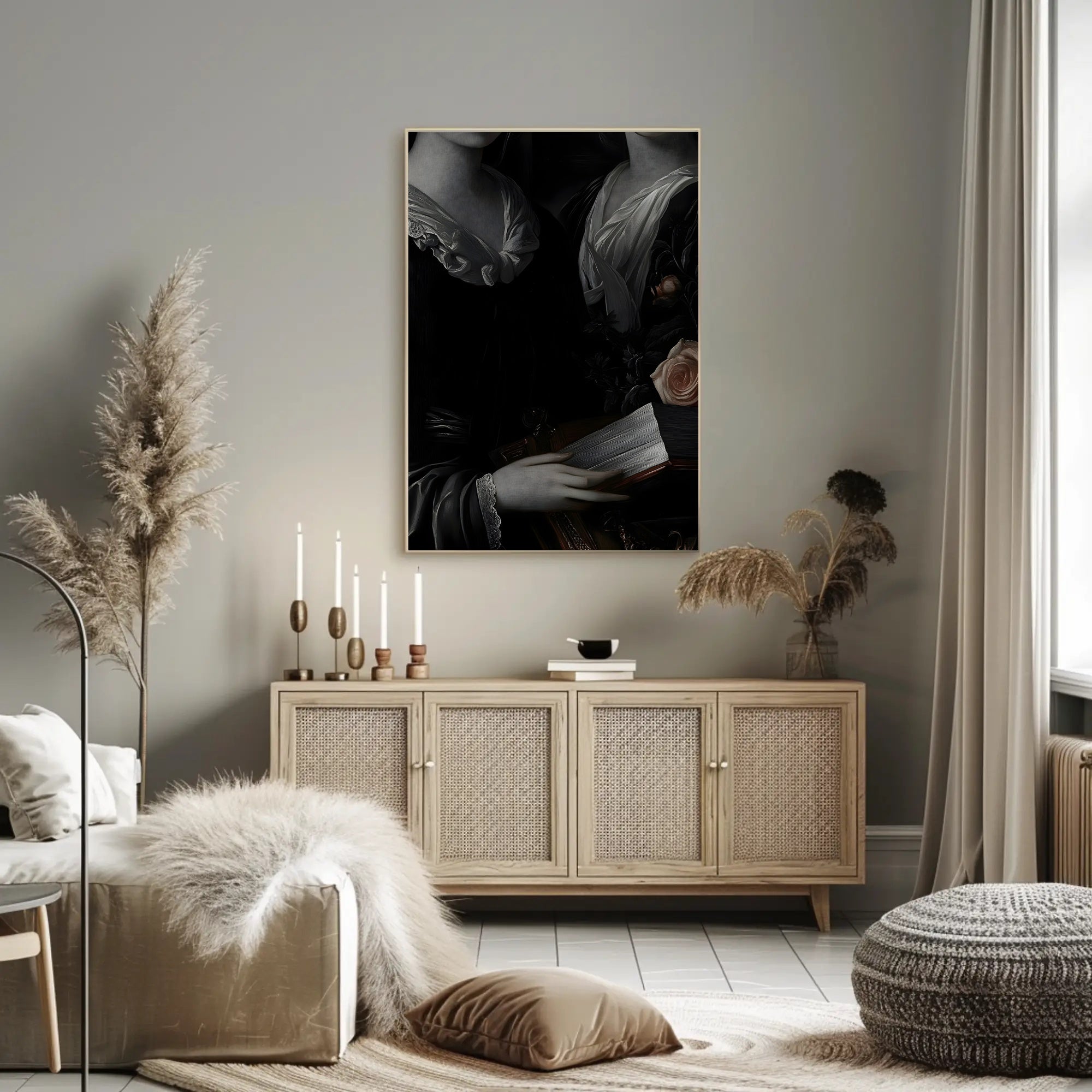 Vintage Chiaroscuro Dual Portrait: Cultural or Heritage Poster PosterGoat