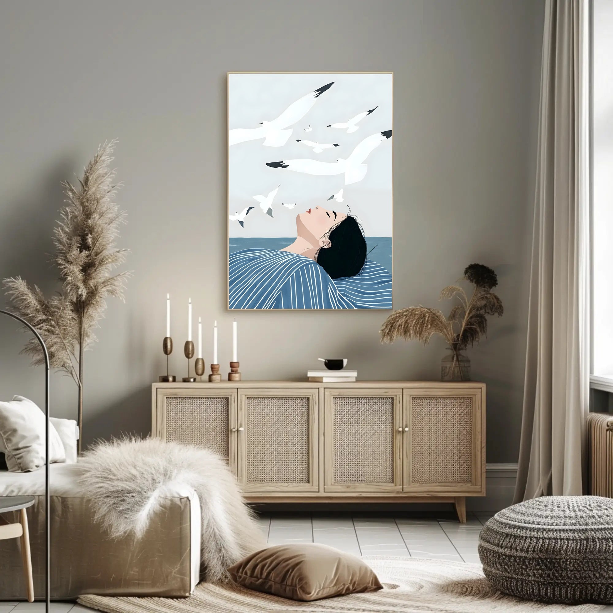 Serenity By The Sea Poster Coastal Wall Art Print