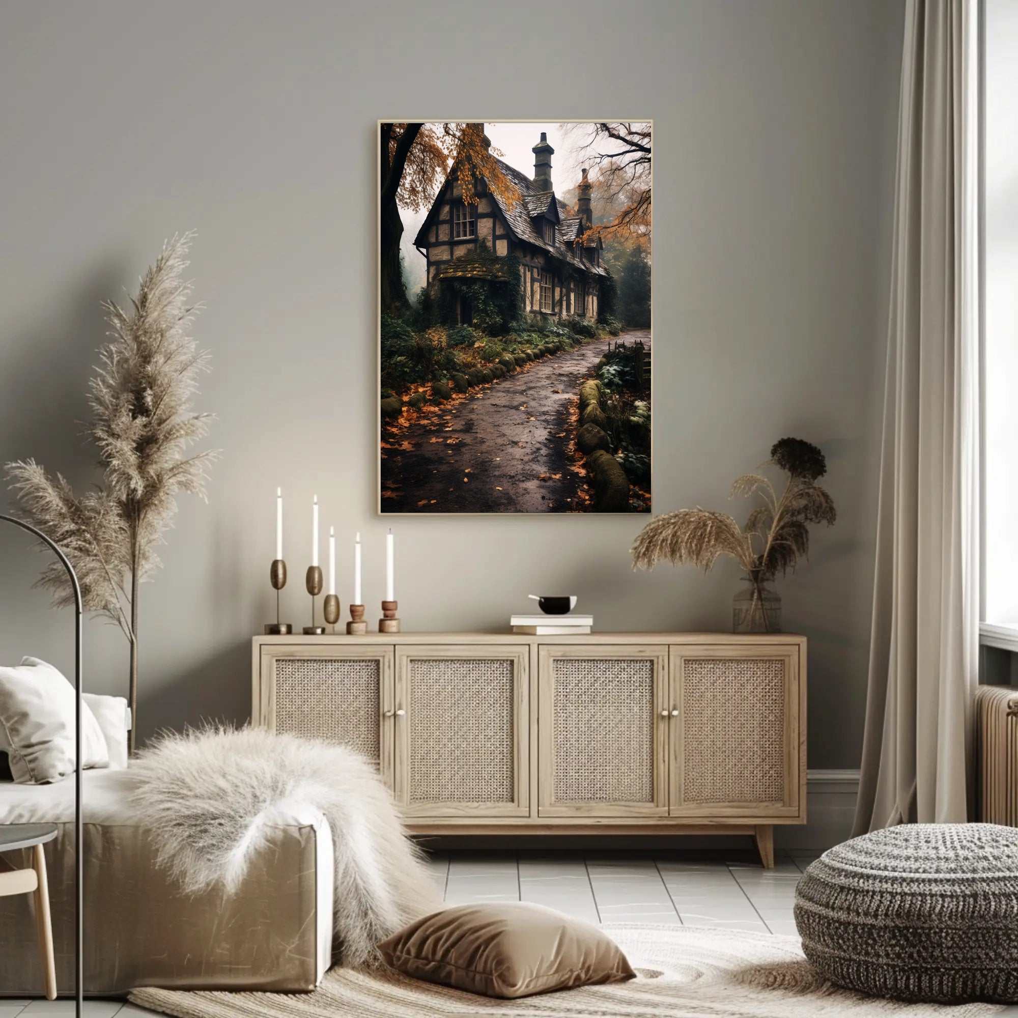 Enchanted Autumn Cottage Poster